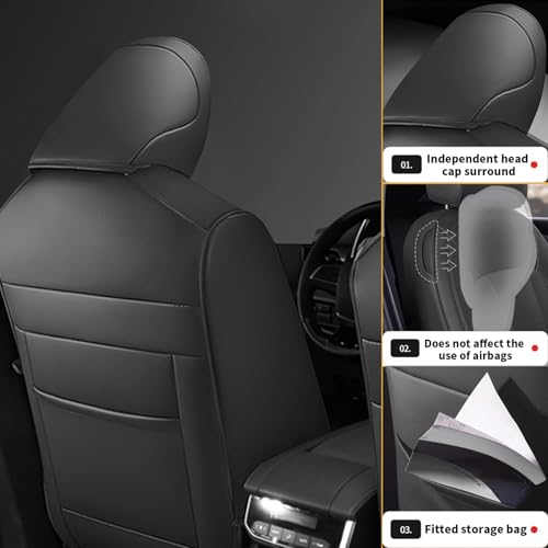 Custom Fit Seat Covers for Toyota Highlander: 2020 2021 2022 2023 2024 2025 Full Set 8 Passenger 3 Row Faux Leather Car Seat Protector Compatible Airbag Deep Gray(2020-2024 W/Second Row 40/60 Split)