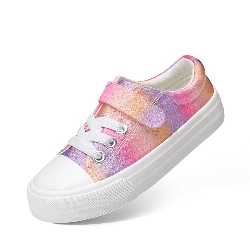 DREAM PAIRS Kids Toddler Sneakers Boys Girls Casual Canvas School Shoes 6 Toddler Pink/Rainbow