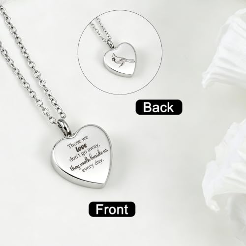 Collier urne funéraire cardinal pour cendres sous forme de cœur