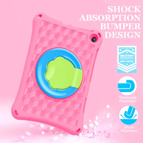 New 10in Tablet Case for Kids(2021/2023 Release 11th/13th Generation),DJ&RPPQ ipad 10 case Light Weight Anti Slip Shockproof Kids Friendly Case for 10 inch Tablet. (Pink) - Image 3