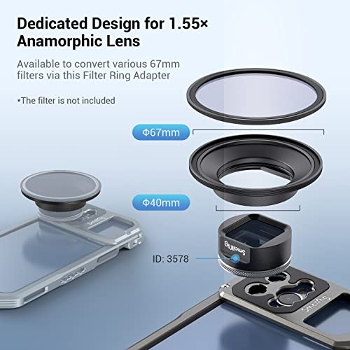 Image of SmallRig Filter Clip for iPhone 12 /13 Series, 52 mm Magnetic Filter Clamp Cellphone Filter Adapter for Samsung Galaxy S22 / S22+, for Huawei Mate 40 / P40 Pro Work with External Filters -3845