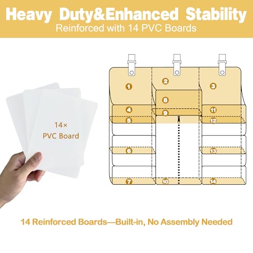 Image of Baby Hanging Diaper Organizer for Changing Table and Crib - Holds 70+ Diapers & Essentials, Heavy Duty Stacker Storage for Playard, 22.4 inch L x 18.1 inch W x 5.9 inch H