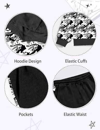 Image of Boys Clothes Fall Winter Outfits Camouflage Long Sleeve Hoodie and Pants 2PC Kids Clothes Boys for 5-14 Years