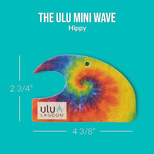 Image of ulu Lagoon Hanging Car Air Freshener | Tropical Beach Coconut Surf Wax Scent Mini Wave | Long Lasting Car Freshener, Closet and Beyond | Made In USA | 3 Pack (Hippy)