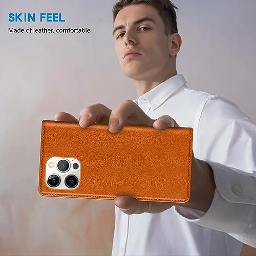 Image of ZZXX for iPhone 13 Pro Max Wallet Case Strong Magnetic 6.7 inch,Brown