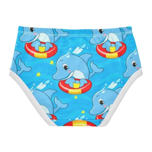 Bright Toddler Girls Underwear 2t Cotton Cute Panties Girl Cute Cartoon Dolphins Blue Kids Undies Briefs2