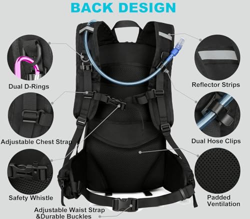 Arvano 16L Hydration Backpack, Cycling Rucksack with Water Bladder 2L for Women Men, for Skiing Hiking Walking Motorcycle Mtb Biking - Image 4
