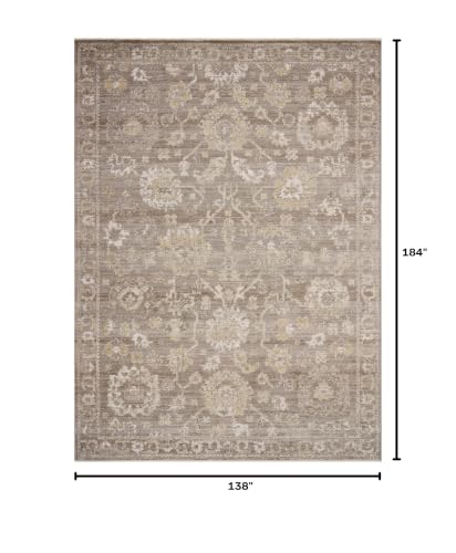 Image of Loloi Magnolia Home Pace Taupe /Wheat 11'-6 inch x 15'-4 inch Area Rug | Magnolia Home by Joanna Gaines PAC-03 Approx. 11x15 Grey Living room Dining room Bedroom, Vintage Inspired, Neutral, Area Rug
