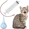 7-Pack-Pet-Supplies-Animal-Kid-Tube-Feeding-Kit-Includes-3-Pack-8-FR-Red-Feeding-Tubes-3-Pack-10-Ml-30-Ml-60-Ml-Syringes-Bulb-Syringe-for-Lamb-Goat-Puppy-Whelping-Kitten-Feeding-Measuring-Watering 3 Pack 8 FR Red Feeding Tubes