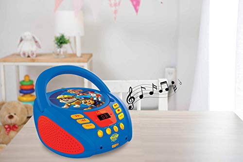 Lexibook Paw Patrol Gettoblaster CD-speler, microfoon meegeleverd, AUX-IN-aasluiting, Werk met AC of batterij, Blauw… - Image 7