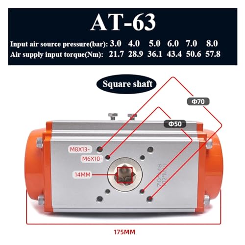 Actionneur pneumatique de vanne papillon AT63 pour automatisation de réseau 90°