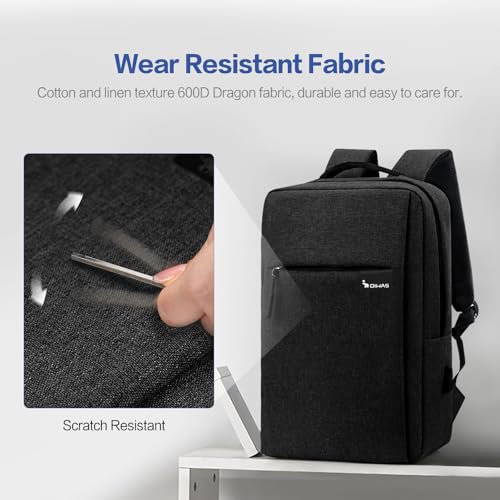 OIWAS 14 Inch Laptop Backpack Lightweight Computer Backpack for Men with USB Charging Port Clean Design Mens Laptop Backpack for Travel, Business, Casual, Black4