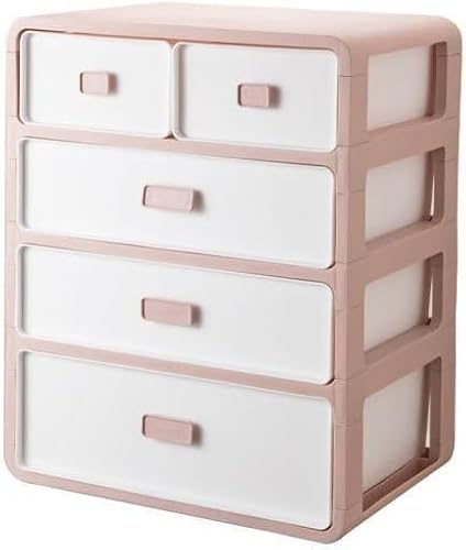 Deerou収納ボックス 下着収納ボックス 引き出し 3/4段 収納ケース 大容量 プラスチックケース 文房具収納 化粧品収納 下着・パンツ・靴下収納 家庭用 収納用品 (ピンク,4階)