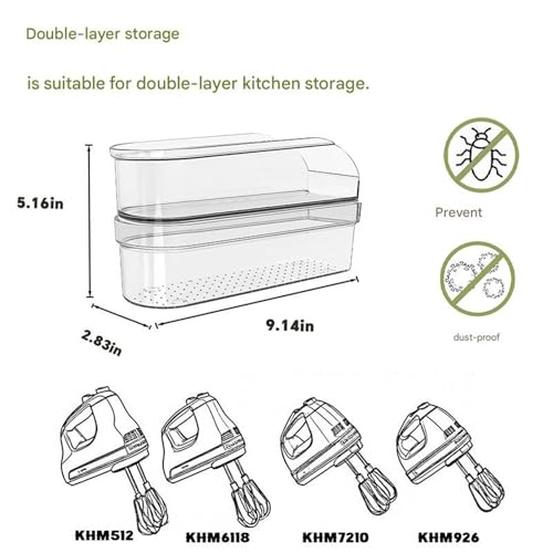 Boîte de rangement compacte transparente pour outils de mélange