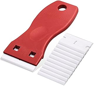 Ehdis Plastic Scraper with 10 Plastic Razor Blade, Adhesive Remover, Sticky Remover for Removing Label, Glue, in The Glass, Window, 1.5 inch, Blue