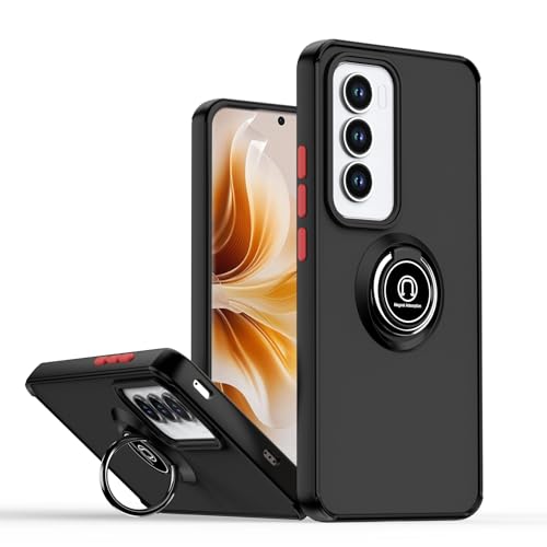 Rfvzubemok Compatible with Oppo Reno12 Case,Compatible with Oppo Reno12 5G CPH2625 Built-in Bracket Car Magnetic Shockproof and Anti-Drop Phone Case Cover BR