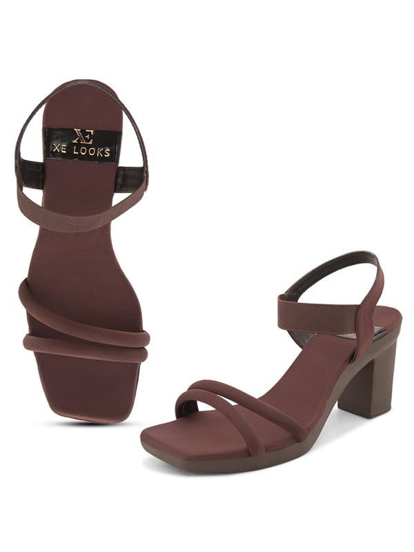 XE Looks Soft & Comfortable Brown Block Heel Sandal with Ankle Strap for women & Girls (B0CW9BRN92) Amazon Price History, Amazon Price Tracker