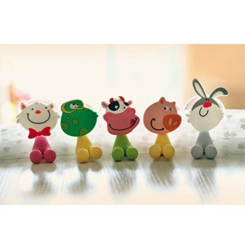 Wall Mounted Duty Suction Cup Toothbrush Holder Hooks Set For Mounting On Smooth Wall In Shower, Bathroom, Garage, Office,Perfect For Motivating Your Children To Brush Their Teeth (5 Small Animals) #TOP6