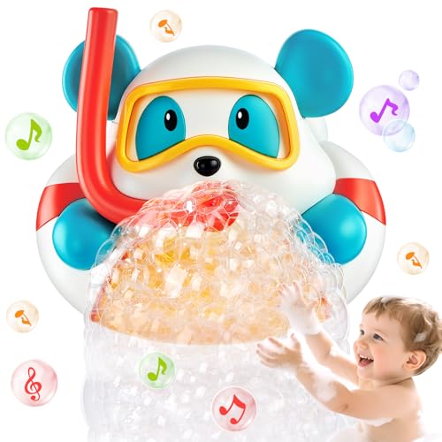 Juguetes Piscina Bebe, Juegos Bañera Burbujas Oso con Música, Juguetes Baño Bébé 1 2 3 4 5 Años, Regalo Cumpleaños Juegos Infantil para Niño Niña