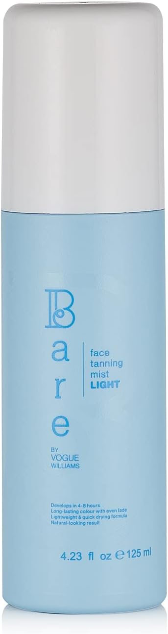 Bare by Vogue Fake Tan - Self Tan Face Mist Spray Solution - Light for a Natural Glow on Face & Body - Easy Application Mist