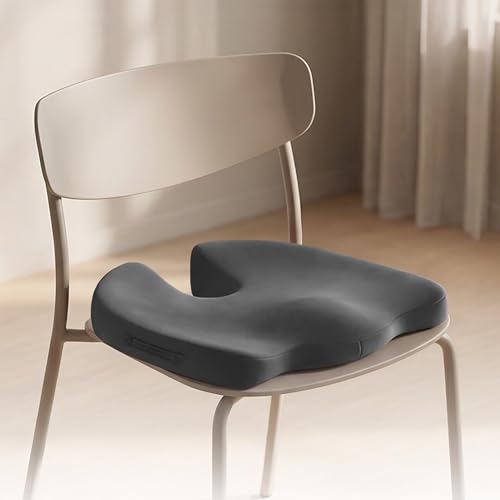 Image of Frido Slim Coccyx Seat Cushion | Orthopaedic Sitting Cushion for Tailbone & Sciatica Relief | Slim Office Chair Support for Long Sitting Hours, Driving & Daily Comfort | Anti-Slip Bottom | Grey