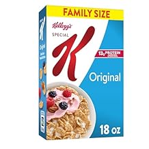 Special K Cold Breakfast Cereal, 11 Vitamins and Minerals, 13g Protein, Family Size, Original, 18Oz Box 1 Box