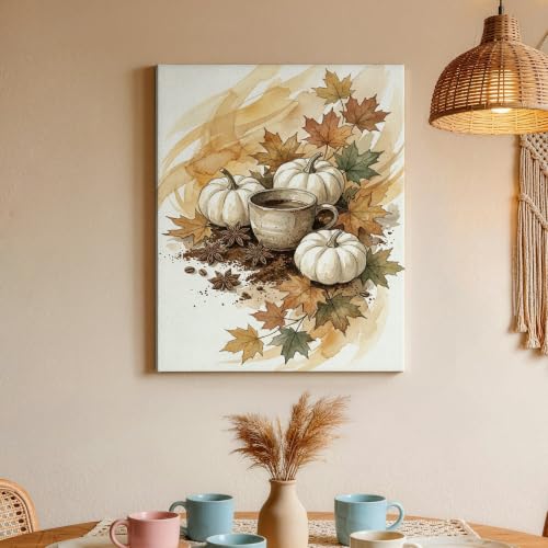 Toile murale citrouilles suspendre avec kit de fixation pour cuisine - 3