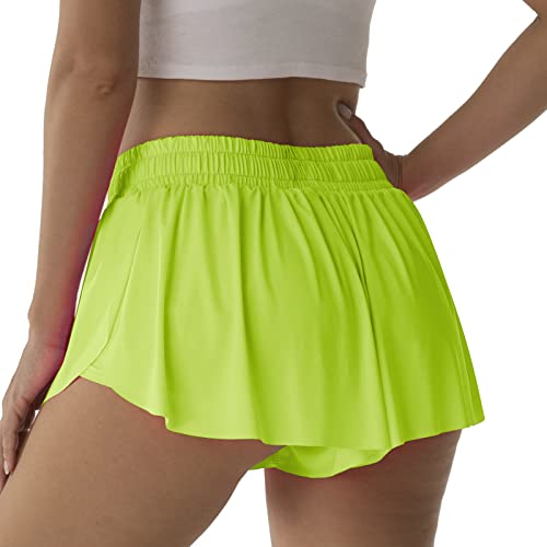 Image of Flowy Athletic Shorts for Women Running Tennis Butterfly Shorts Girls 2-in-1 Double Layer Quick-Drying Comfy Shorts