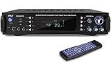 4-Channel Bluetooth Home Power Amplifier - 2000 Watt Audio Stereo Receiver w/Speaker Selector, AM FM...