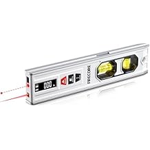 3-In-1 Spirit Level with 65ft Laser Distance Measure & 32ft Leveling Line, Firecore 9 Inch Torpedo Level Magnetic with Light, Rechargeable Small Digital Leveler Tool for Picture Hanging Construction