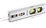 3-In-1 Spirit Level with 65ft Laser Distance Measure & 32ft Leveling Line, Firecore 9 Inch Torpedo Level Magnetic with Light, Rechargeable Small Digital Leveler Tool for Picture Hanging Construction