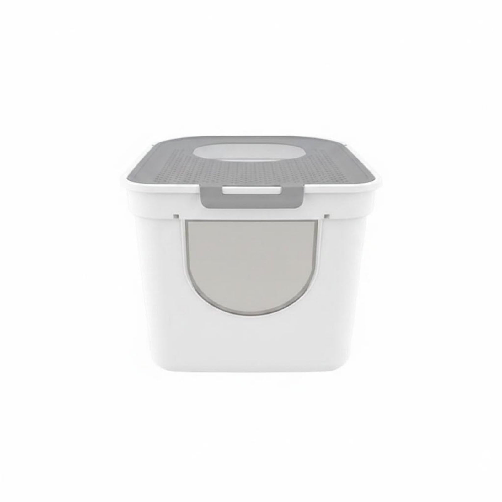 Baoblaze Arenero Cerrado para Gatos Caja de Arena Bandeja Higiénica Baño con Tapa Segura Laterales de PP Apto para Razas Domésticas Manejo de Olores Uso Diario, Gris Caballero, Grande