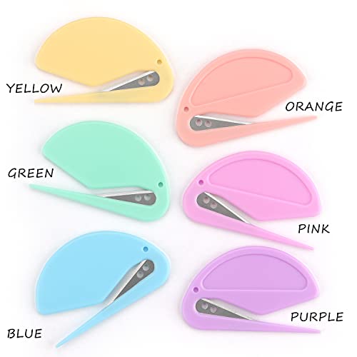 Tamaki 6 Pack Letter Opener Envelope Slitter Set Sharp And Efficient Open Envelopes With Ease(Purple, Blue, Green, Yellow, Orange, Pink) #TOP1