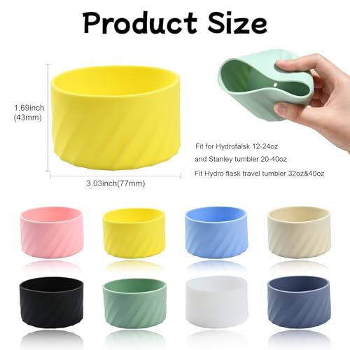 Manchons de protection silicone bouteille d'eau antidérapants et réutilisables 9 couleurs - 3