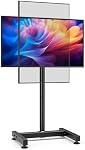 AX WABER TV Floor Stand for 13-50 inch Screens Holds up to 77lbs, Tilting and Height Adjustable Monitor Floor Stand Mount,Tall Standing TV Stand for Bedroom, Dorm Room, Office, Max VESA 200x200mm
