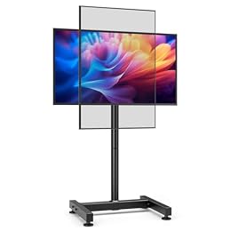 AX WABER TV Floor Stand for 13-50 inch Screens Holds up to 77lbs, Tilting and Height Adjustable Monitor Floor Stand Mount,Tall Standing TV Stand for Bedroom, Dorm Room, Office, Max VESA 200x200mm