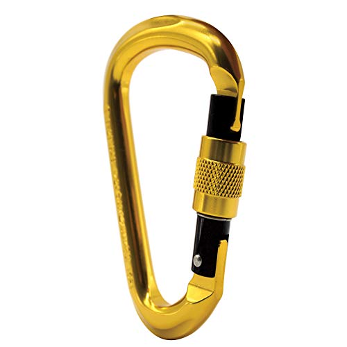Mosquetão alumínio HMS USClimb Gold 24KN Keylock CE UIAA rosca