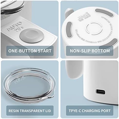 Rechargeable Self Stirring Mug, Automatic Magnetic Stirring Coffee Mug Magnetic Electric Auto Mixing Stainless Steel Cup Rotating Home Office Travel Mixing Cup Suitable for Coffee/Milk/Hot Chocolat