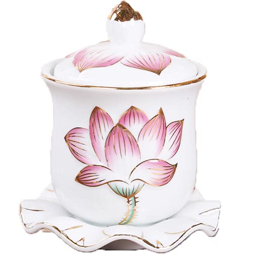 VGGBNG Ceramic Altar Cup, Holy Water Cup Buddha Guanyin Supply Purification