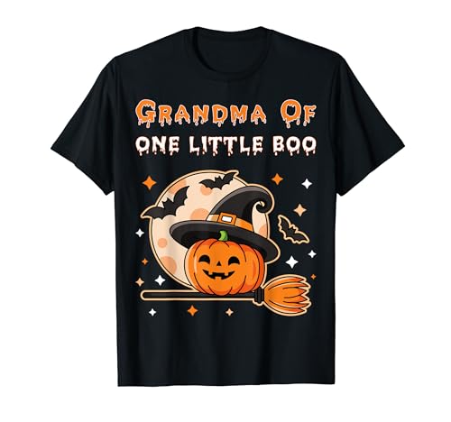Grandma of ONE Little Boo Pumpkin Halloween primer cumpleaños Camiseta