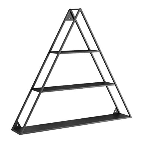 Household Front/Rear Dual-Purpose Wall-Mounted Fixed Storage Rack European-Style Simple Iron Anti-Rust Book Shelf/Flower Shelf (Black Color)