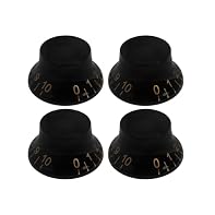 Top hat style knobs for Gibson LP/ SG style guitar accessories. Perfect for vintage restoration or the replacement of lost knobs. Check your control pot shafts before you order! This speed knobs fit coarse-knurled 18-spline pot shafts. Knob internal ...