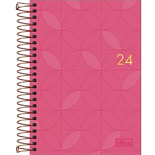 Tilibra - Agenda Executiva Espiral Diária 129 x 187 cm Spot Feminina 2024 - Rosa