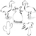 LUBTOSMN Hawaiian Cookie Cutter Set - 6 Piece: Cactus, Pineapple, Flamingo, Monstera Leaf, Palm Tree - Tropical Cookie Cutters for Summer Parties
