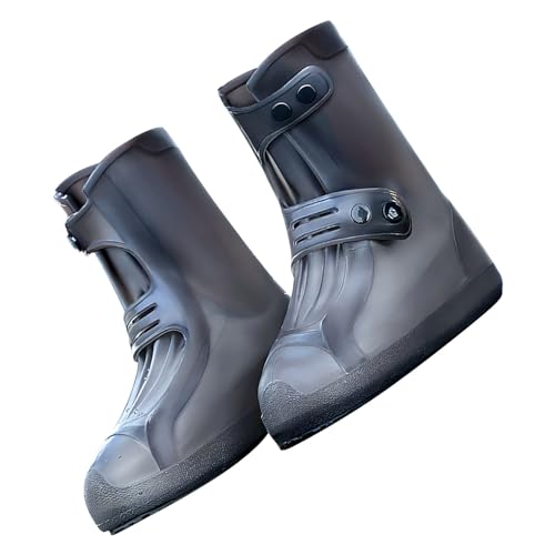Uadme Funda impermeable para botas de lluvia, fundas de silicona antideslizantes y gruesas para zapatos para hombres y mujeres, tamaño de tubo medio 37-39, pesca y caza al aire libre, color beige