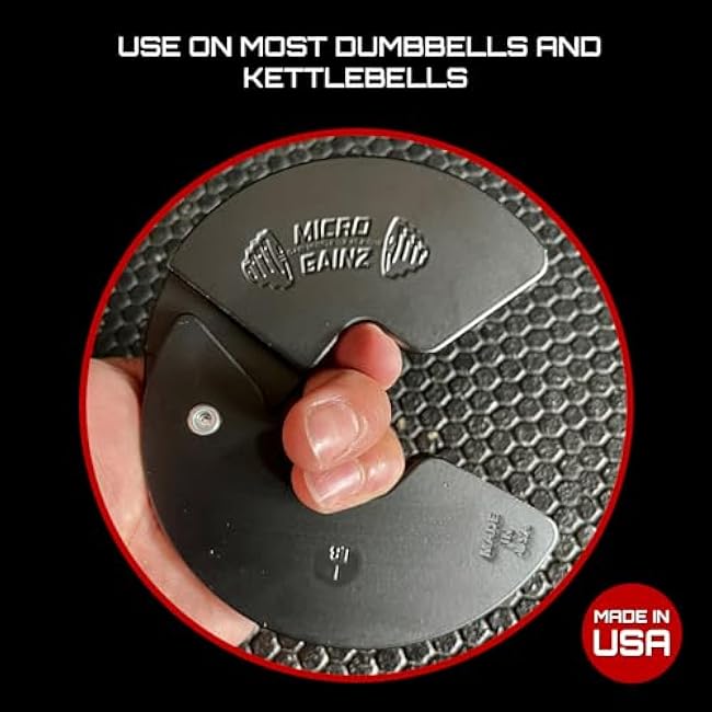 Micro Gainz New 1LB Dumbbell Fractional Weight Plates 2 or 4 Piece- Designed for Dumbbell Training and Micro Loading, Made in USA