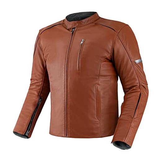 SHIMA Jaqueta masculina de motociclista HUNTER+ 2.0 | Jaqueta de motociclista masculina vintage A+ de couro com costas CE, ombro, almofadas de armadura de cotovelo, painéis de ventilação, costuras duplas reforçadas (marrom, G)
