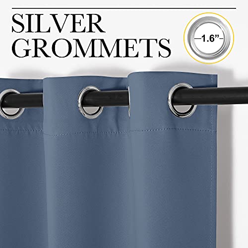 Image of NICETOWN Room Divider Curtain Screen Partition, Vertical Blind for Sling Door, Blackout Window Curtain, Privacy Blind for Patio, Extra Wide Drape (Stone Blue, Single Panel, 12.5ft Wide x 8ft Long)