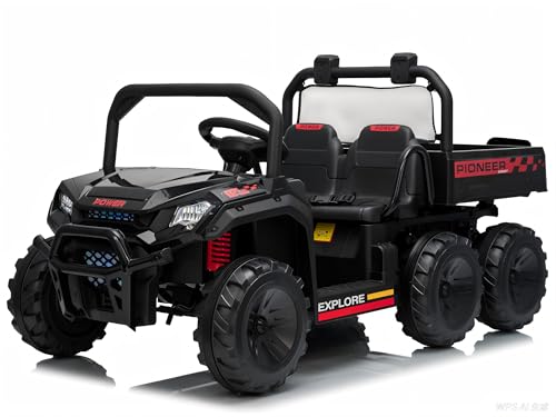 Hetoy 24V Ride on Toys, 2 Seater Dump Truck Car for Kids 4-8, 4WD Electric Tractor with Remote Control, Dump Bed, 3 Speed Modes, Music Player by Hetoy - Used condition - US$283.79