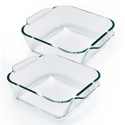 Recopilación de Pyr o rey los más solicitados. 35 Bandeja de hornear de 15x15 cm, juego de 2 platos cuadrados de vidrio para hornear, aptos para cazuela, lasaña, brownie, perfectos para recalentar porciones individuales en horno,...